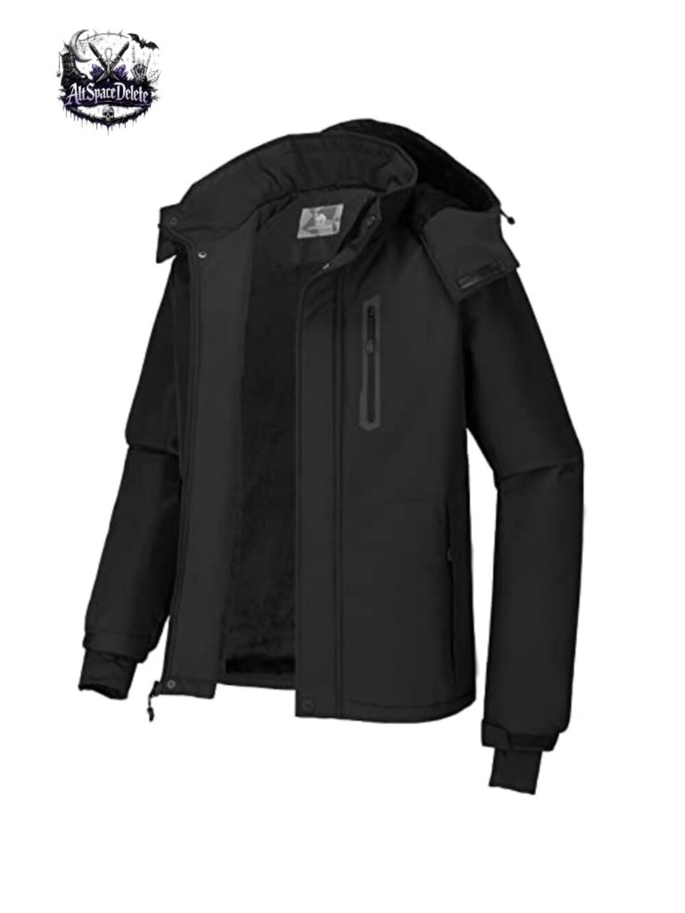 Men's Waterproof Ski Jacket Detachable Hood Windproof Fleece Parka